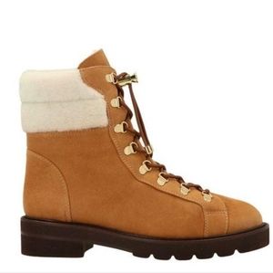 NWT Stuart Weitzman Rockie Lift Chill Suede Shearling Booties - size 6.5M